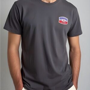 Charcoal Graphic Tee with Patch Design